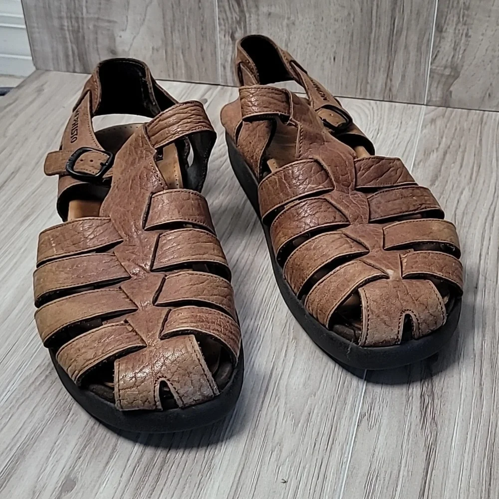 Mephisto Sam Fisherman Sandals Men’s Size 12 / EU 46 Brown Leather Comfort
